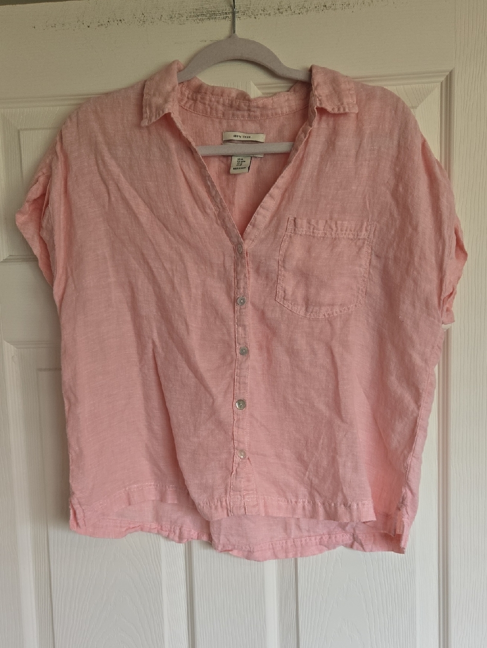 Pink linen top